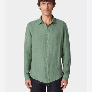 Fradi 100%Linen Button Up Shirt Men’s 15 1/2 39 Sage green Lightweight